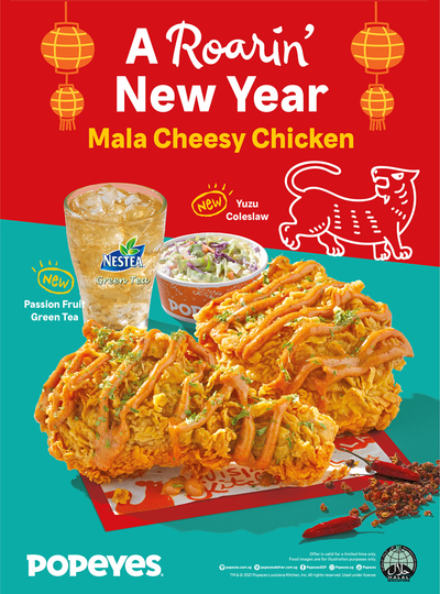 Receive Popeyes Red Packets with purchase of Mala Cheesy Chicken