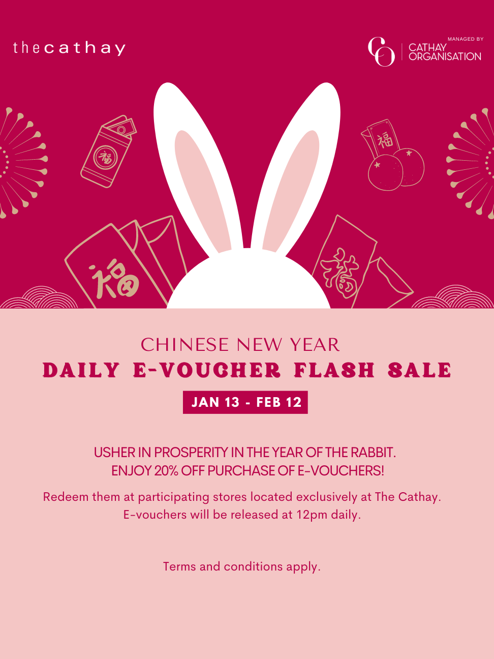 Chinese New Year Daily E-Voucher Flash Sale – The Cathay Mall Exclusive (SOLD OUT)